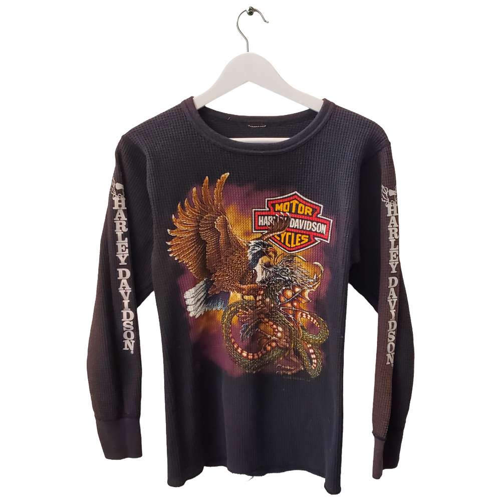 80's Harley Davidson Thermal Tee — The Stray Fox